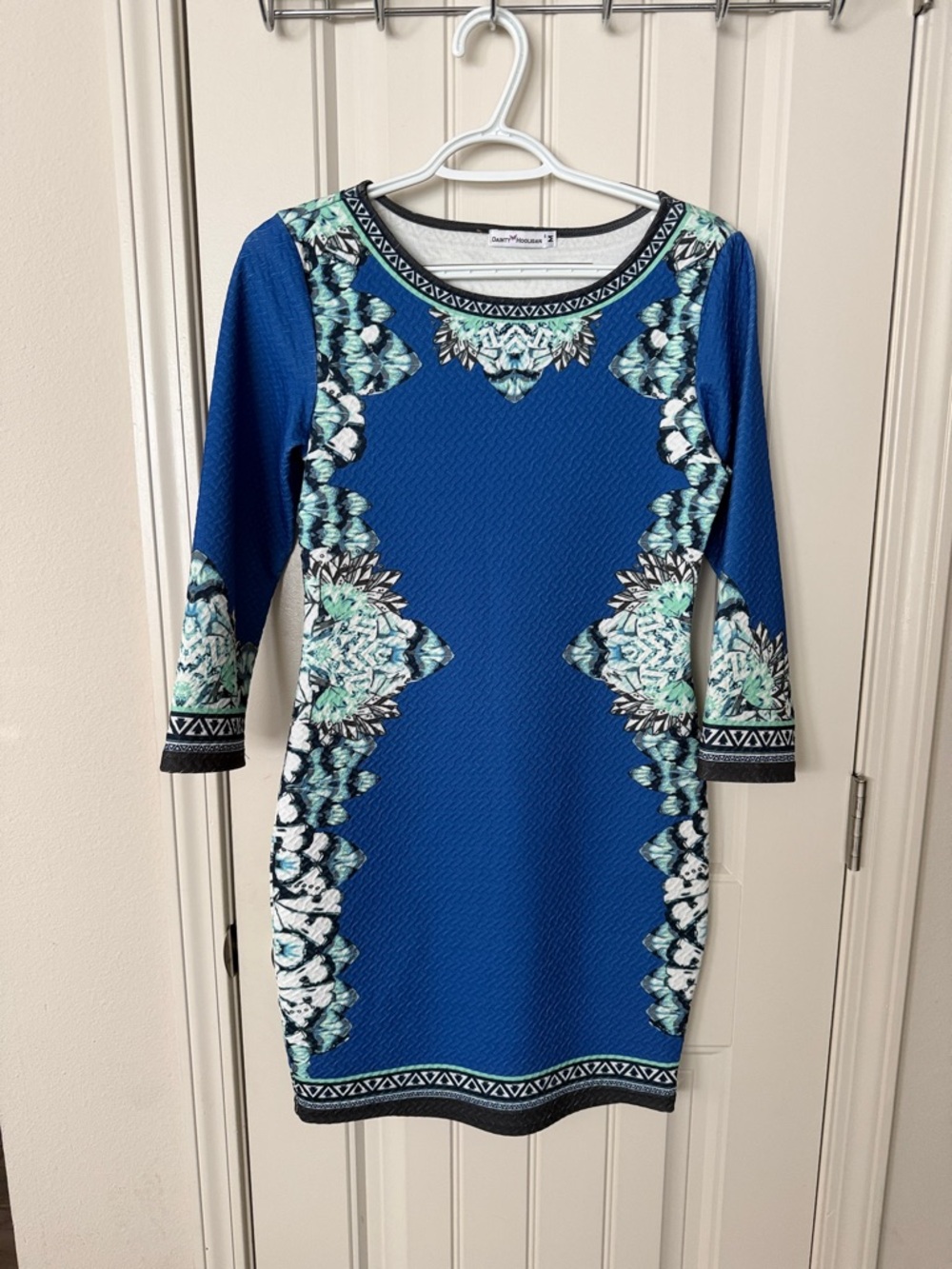 Dainty Hooligan Blue Printed Midi Sheath Dress